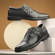 Men Premium Leather Black Slip-On Formal Shoes (Joyland-81-Black)