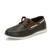 West Port Men Premium Leather Boat Shoes (Fascinate-66-Olive-Tan)