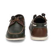 West Port Men Premium Leather Boat Shoes (Fascinate-66-Olive-Tan)