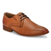 Men Premium Leather Tan Lace-Up Formal Derby Shoes (Victor-58-Tan)