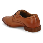 Men Premium Leather Tan Lace-Up Formal Derby Shoes (Victor-58-Tan)