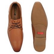 Men Premium Leather Tan Lace-Up Formal Derby Shoes (Victor-58-Tan)