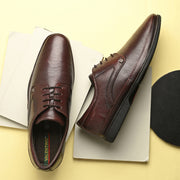 Men Premium Leather Lace-Up Formal Derby Shoes (Gateway-52-Brushoff)