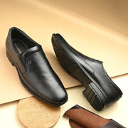 Men Premium Leather Black Slip-On Formal Shoes (NewTop-01-Black)