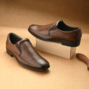 Men Premium Leather Mocca Slip-On Formal Shoes (NewTop-01-Mocca)
