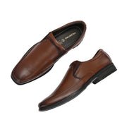 Men Premium Leather Mocca Slip-On Formal Shoes (NewTop-01-Mocca)