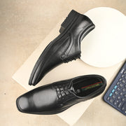 Men Premium Leather Lace-Up Formal Shoes (Newtop-51-Black)