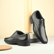 Men Premium Leather Lace-Up Formal Shoes (Newtop-51-Black)