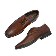 Men Premium Leather Lace-Up Formal Shoes (Newtop-51-Mocca)