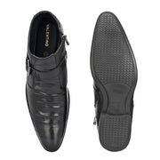 Men Premium Leather Black Formal Ankle Side Zipper Boot (Pride-75-Black)