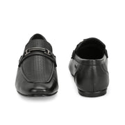 Men Premium Leather Black Slip On Shoes (WalkFree-25-Black)