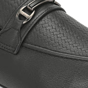 Men Premium Leather Black Slip On Shoes (WalkFree-25-Black)