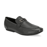 Men Premium Leather Black Slip On Shoes (WalkFree-25-Black)