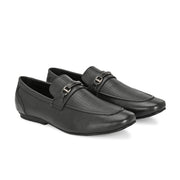 Men Premium Leather Black Slip On Shoes (WalkFree-25-Black)