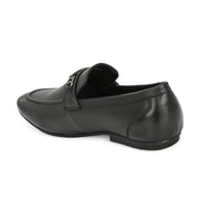 Men Premium Leather Black Slip On Shoes (WalkFree-25-Black)