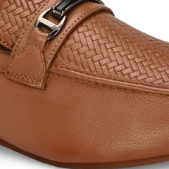 Men Premium Leather Slip On Shoes (Roming-25-Tan)