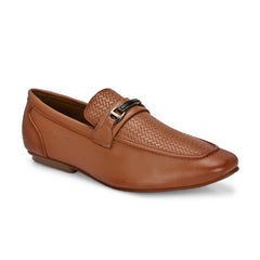 Men Premium Leather Slip On Shoes (Roming-25-Tan)