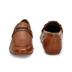 Men Premium Leather Slip On Shoes (Roming-25-Tan)