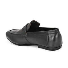 Men Premium Leather Slip On Shoes (Roming-01-Black)