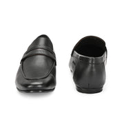 Men Premium Leather Slip On Shoes (WalkFree-01-Black)