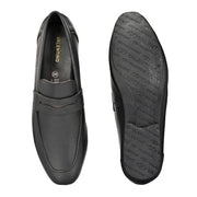 Men Premium Leather Slip On Shoes (WalkFree-01-Black)
