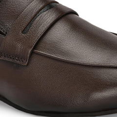 Men Premium Leather Slip On Shoes (Roming-01-Brown)