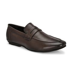 Men Premium Leather Slip On Shoes (Roming-01-Brown)