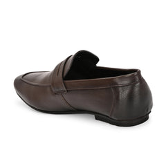 Men Premium Leather Slip On Shoes (Roming-01-Brown)