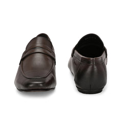 Men Premium Leather Slip On Shoes (Roming-01-Brown)