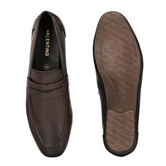 Men Premium Leather Slip On Shoes (Roming-01-Brown)