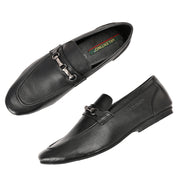 Men Premium Leather Black Slip On Shoes (WalkFree-21-Black)