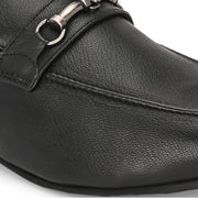 Men Premium Leather Black Slip On Shoes (WalkFree-21-Black)