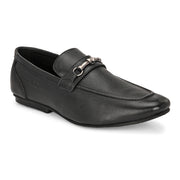 Men Premium Leather Black Slip On Shoes (WalkFree-21-Black)