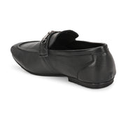 Men Premium Leather Black Slip On Shoes (WalkFree-21-Black)