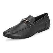 Men Premium Leather Black Slip On Shoes (WalkFree-21-Black)