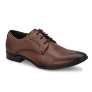Men Premium Leather Brown Lace-Up Formal Derby Shoes (Reform-73-Brown)