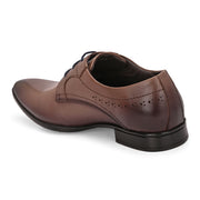 Men Premium Leather Brown Lace-Up Formal Derby Shoes (Reform-73-Brown)