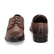 Men Premium Leather Brown Lace-Up Formal Derby Shoes (Reform-73-Brown)