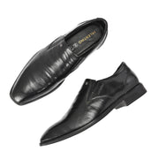 Men Premium Leather Black Slip-On Formal Shoes (Saint-21-Black)