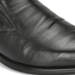 Men Premium Leather Black Slip-On Formal Shoes (Giness-21-Black)