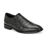 Men Premium Leather Black Slip-On Formal Shoes (Saint-21-Black)