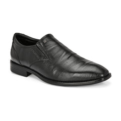 Men Premium Leather Black Slip-On Formal Shoes (Giness-21-Black)