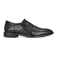 Men Premium Leather Black Slip-On Formal Shoes (Giness-21-Black)