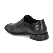 Men Premium Leather Black Slip-On Formal Shoes (Saint-21-Black)