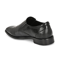 Men Premium Leather Black Slip-On Formal Shoes (Giness-21-Black)