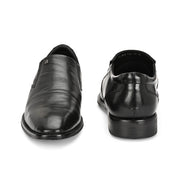 Men Premium Leather Black Slip-On Formal Shoes (Saint-21-Black)