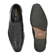 Men Premium Leather Black Slip-On Formal Shoes (Saint-21-Black)