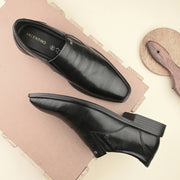 Men Premium Leather Black Slip-On Formal Shoes (Saint-21-Black)