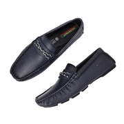 Men Premium Leather Blue Casual Slip On Driving Loafers (Emporio-30-Blue)