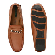 Men Premium Leather Tan Casual Slip On Driving Loafers (Emporio-30-Tan)